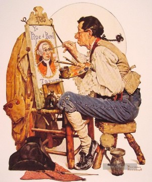 Norman Rockwell Werke - Rohr und Schüssel Zeichen maler 1926 Norman Rockwell